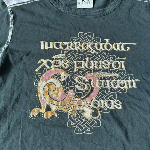 Book of Kells Celtic graphic print long sleeve t-shirt women's small - Picture 3 of 9